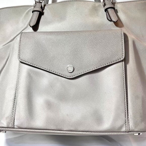 Michael Kors Jet Set Nylon Large Tote/Satchel/Shoulder Purse-Light Gray-Adjust - Picture 2 of 16